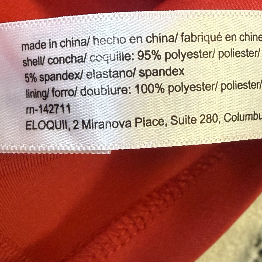 Eloquii Dress Womens Size 20‎ Red Crew Neck Balloon 3/4 Sleeve Sheath Stretch - Picture 8 of 10